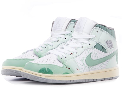 Zapatillas personalizadas Air Jordan 1 Mid 'Blanco Loto Verde' 554724-135(Team60-男款瑶池) Lookbook Zapatillas personalizadas Air Jordan 1 Mid 'Blanco Loto Verde' 554724-135(Team60-男款瑶池)