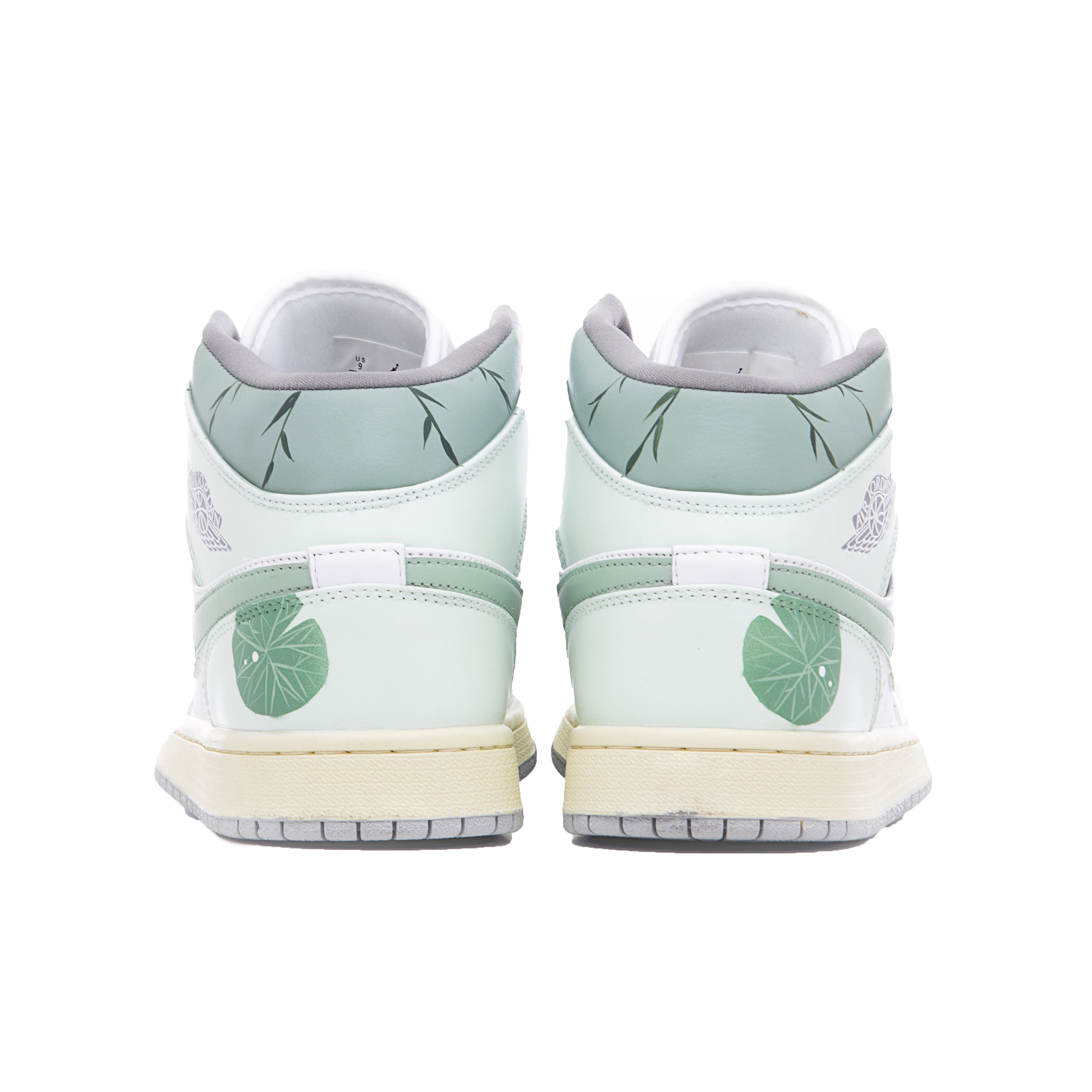 Shop 에어 조던 1 미드 '화이트 그린 로터스' (커스텀) 554724-135(Team60-男款瑶池)