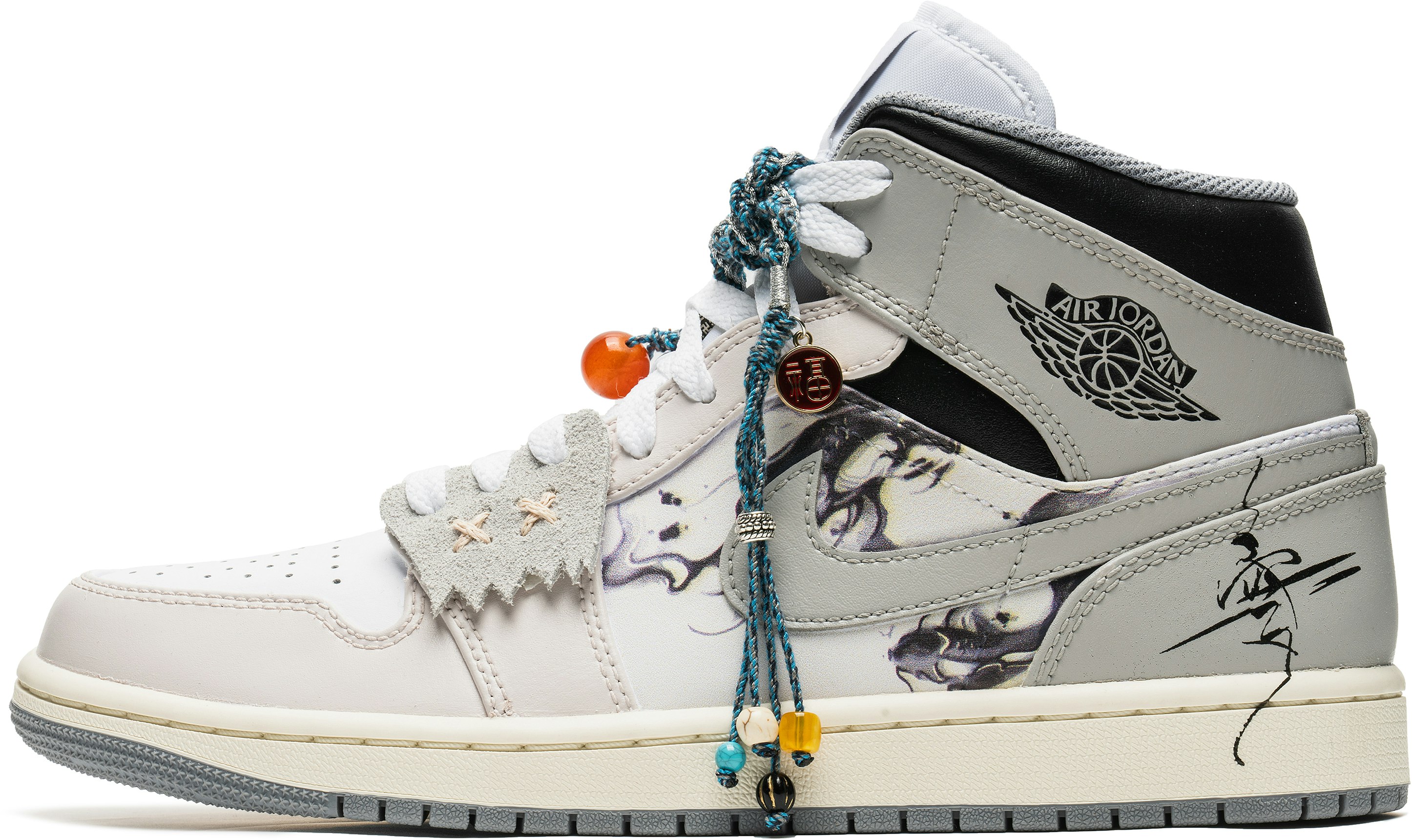custom-shoes-air-jordan-1-mid-wild-crane-ink-splash