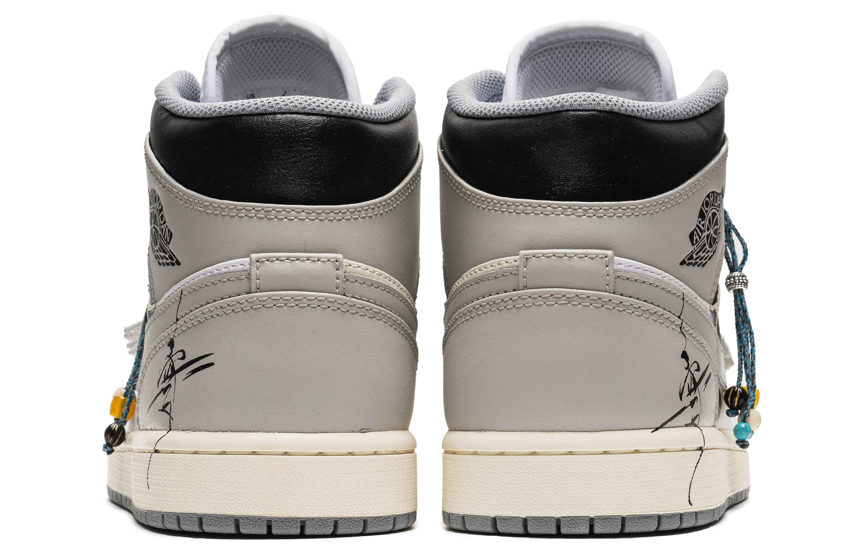 Shop [定制鞋] Air Jordan 1 Mid '野鹤泼墨' 554724-135(TeamB-水墨十八籽)