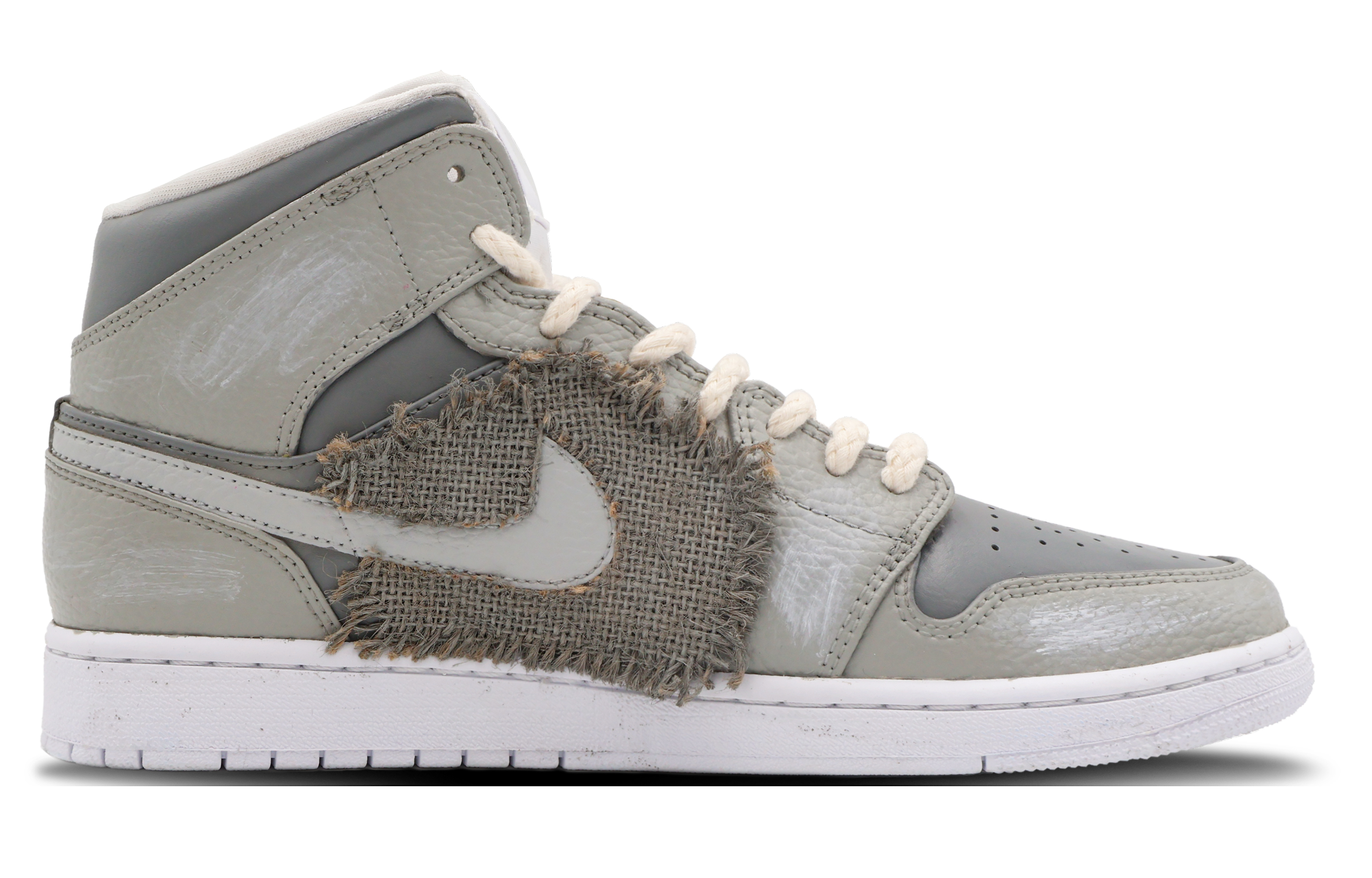 Order カスタムAJ1ミッド "レトログレー" (Kasutamu AJ1 Middo "Retoro Gurē") 554724-130(Team53-男款蛮荒符号)