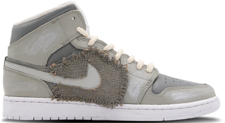 【訂製球鞋】Jordan Air Jordan 1 Mid 蠻荒符號 復古 做舊 高街 無性別風 高幫 復古籃球鞋 男款 灰色 Order 【訂製球鞋】Jordan Air Jordan 1 Mid 蠻荒符號 復古 做舊 高街 無性別風 高幫 復古籃球鞋 男款 灰色