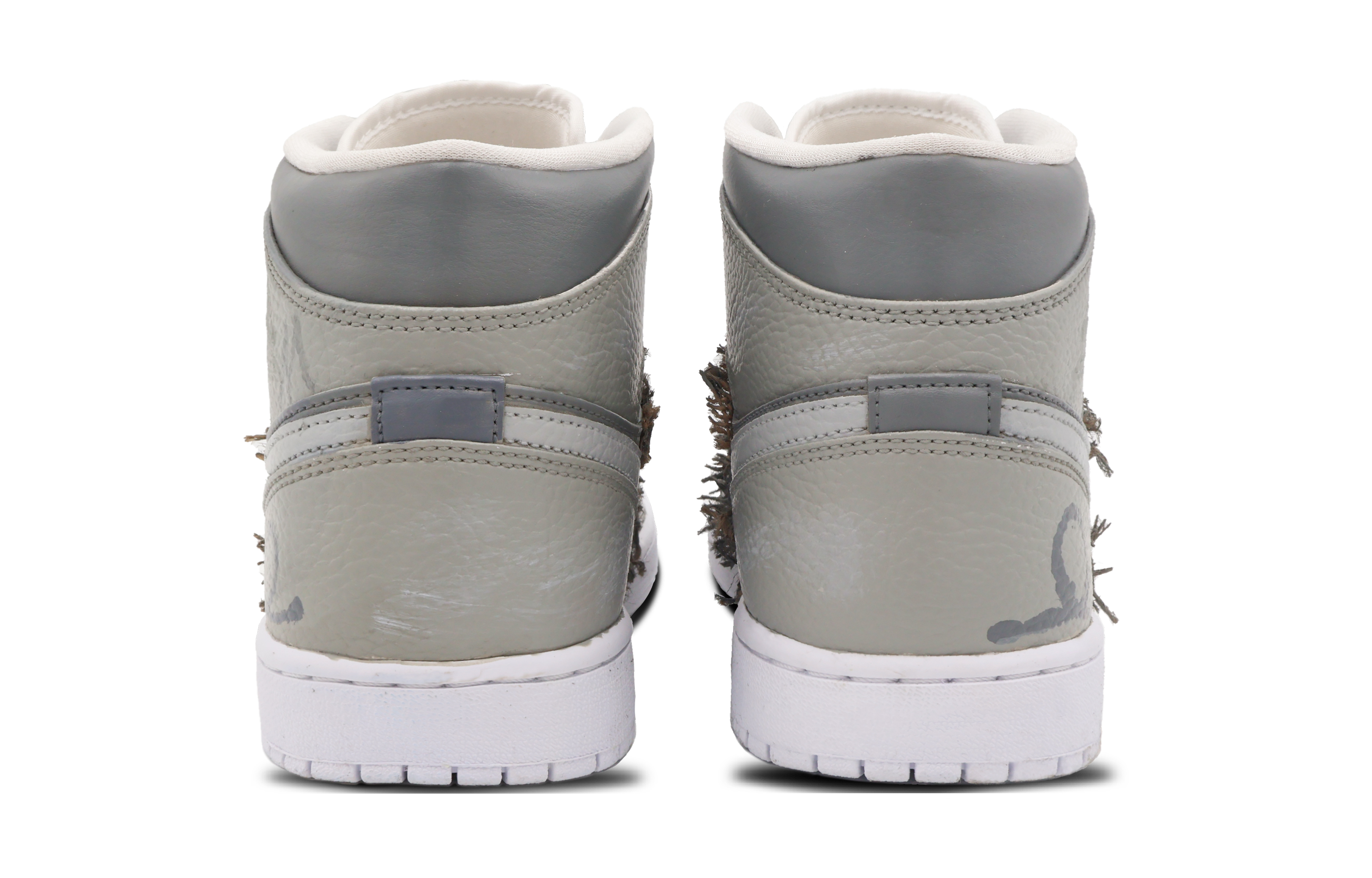 Shop カスタムAJ1 Mid "荒野の印" (灰色) 554725-130(Team53-女款蛮荒符号)