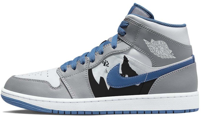 커스텀 에어 조던 1 미드 '울프 스피릿' (회/흰/파) DQ8423-014(Team56-狼山图腾) Buy 커스텀 에어 조던 1 미드 '울프 스피릿' (회/흰/파) DQ8423-014(Team56-狼山图腾)