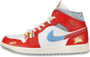 【定制球鞋】 Jordan Air Jordan 1 Mid 兔年限定CNY 民族風 復古籃球鞋 男款 白紅 Buy 【定制球鞋】 Jordan Air Jordan 1 Mid 兔年限定CNY 民族風 復古籃球鞋 男款 白紅