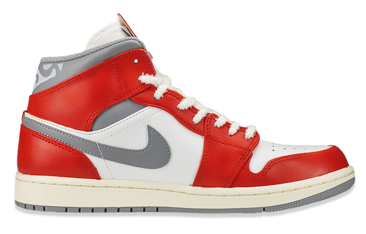 Order 【定制球鞋】 Jordan Air Jordan 1 Mid 兔年限定CNY 民族風 復古籃球鞋 男款 白紅