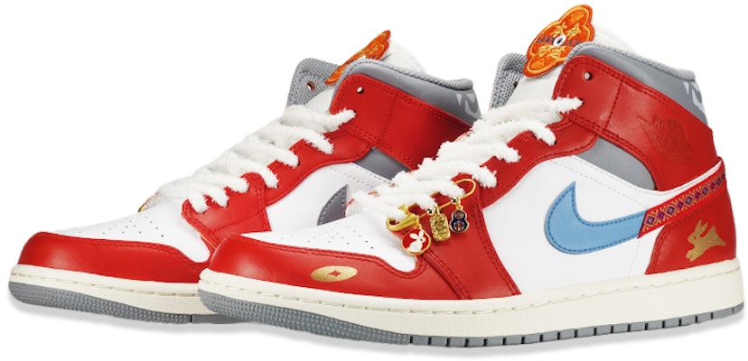 에어 조던 1 미드 '토끼의 해 CNY 백적' (커스텀) 554724-135(TeamF-新年民族风) Lookbook 에어 조던 1 미드 '토끼의 해 CNY 백적' (커스텀) 554724-135(TeamF-新年民族风)