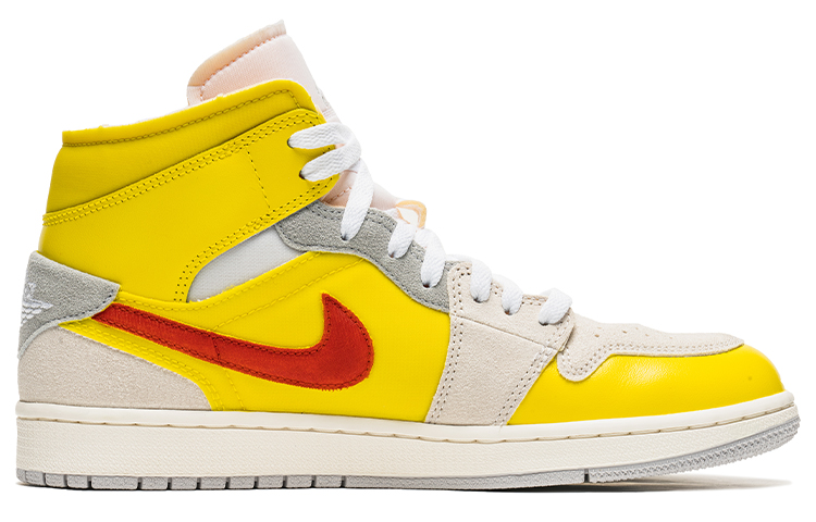 Lookbook 【定制鞋款】Air Jordan 1 中帮‘黄鹤解构’ DM9652-100(TeamB-男款解构红黄F-BOX)
