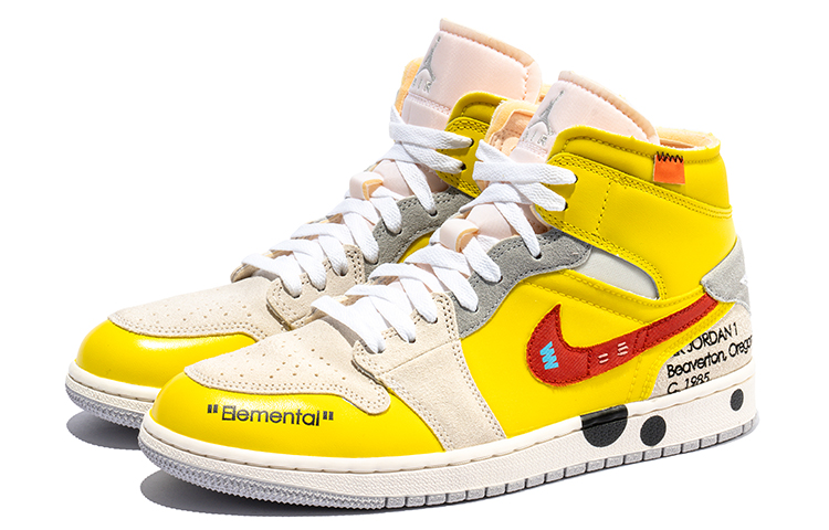 Shop 【定制鞋款】Air Jordan 1 中帮‘黄鹤解构’ DM9652-100(TeamB-男款解构红黄F-BOX)