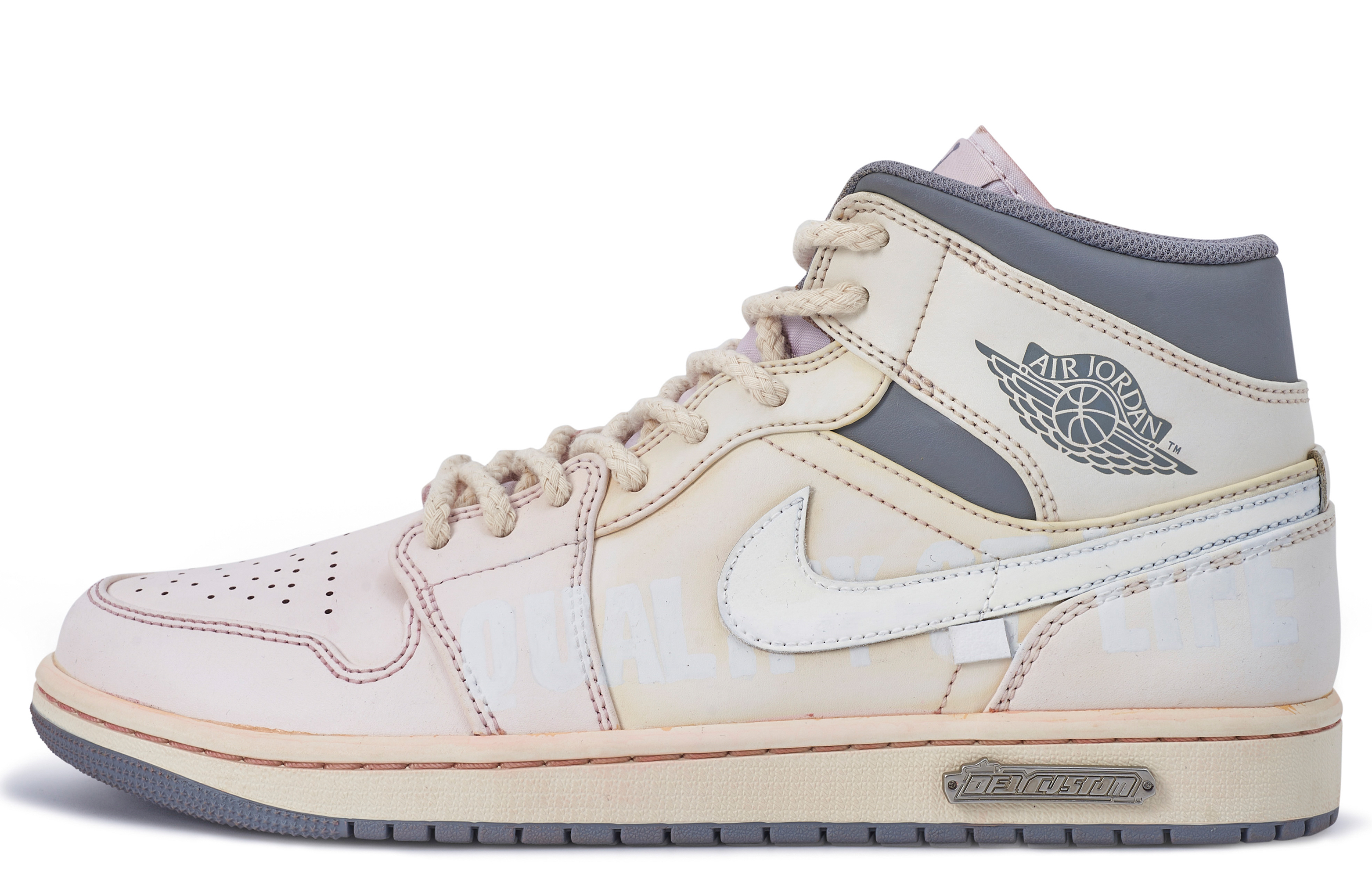 Order [Sepatu Kustom] Air Jordan 1 Mid 'Kuning Pink Putih' 554724-135（TeamM-男款远昔S-BOX)