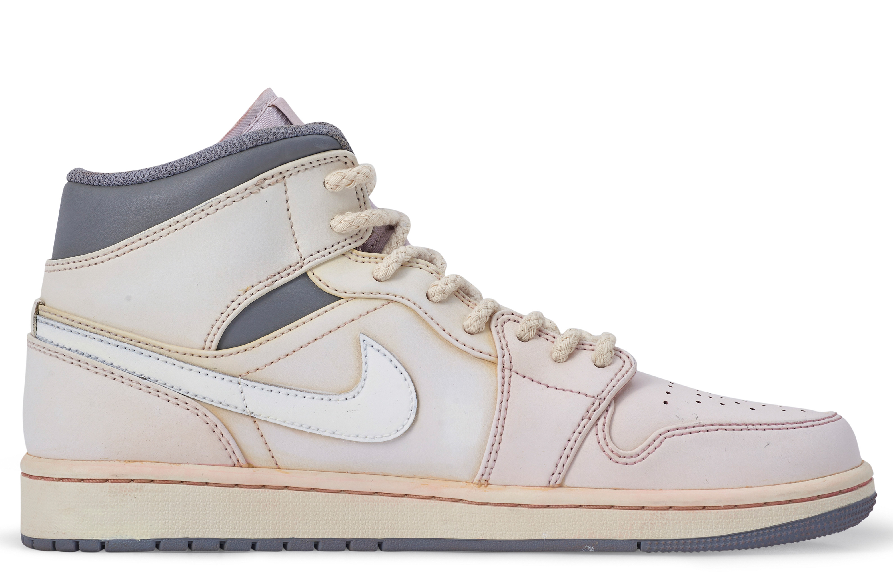 Lookbook [Sepatu Kustom] Air Jordan 1 Mid 'Kuning Pink Putih' 554724-135（TeamM-男款远昔S-BOX)