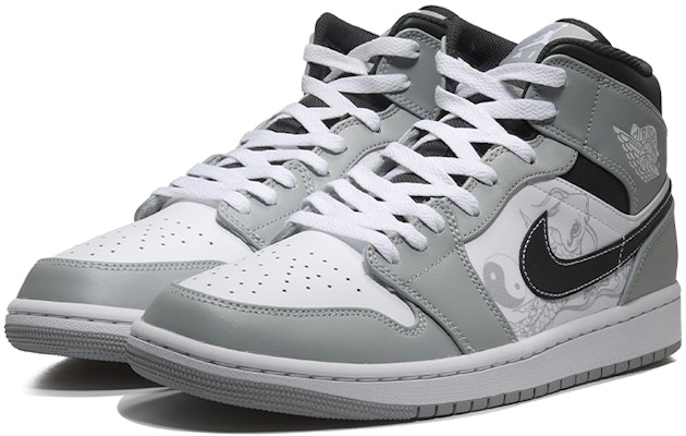 에어 조던 1 미드 '음양 잉어' (커스텀) 554724-078(Team10-太极鱼男灰白黑QD) Lookbook 에어 조던 1 미드 '음양 잉어' (커스텀) 554724-078(Team10-太极鱼男灰白黑QD)