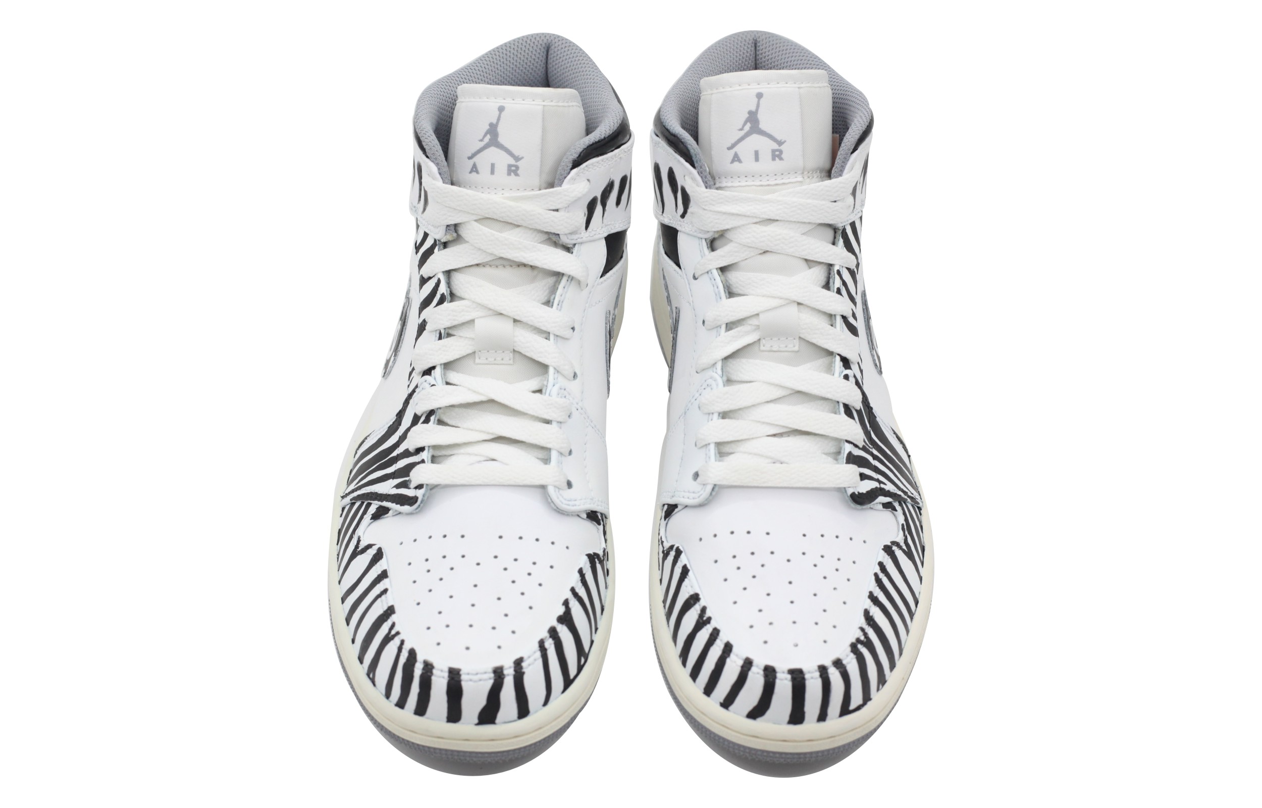 Shop 커스텀 에어 조던 1 미드 '지브라' 554724-135(Team39-AMY124斑马)