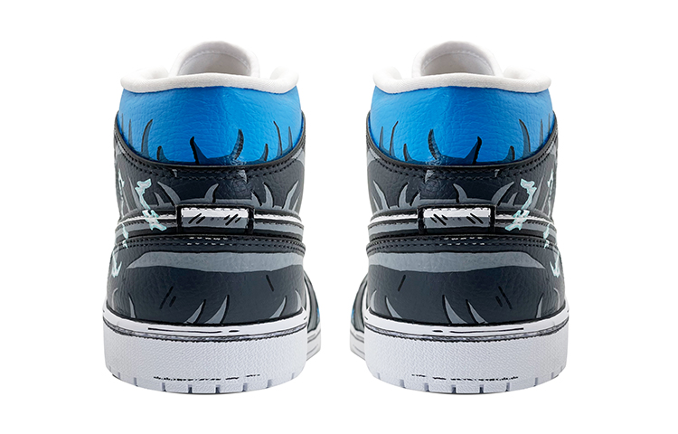 Shop [定制鞋] Air Jordan 1 Mid '自在记忆' 554724-130(TeamE-男款自在极意功黑蓝白)