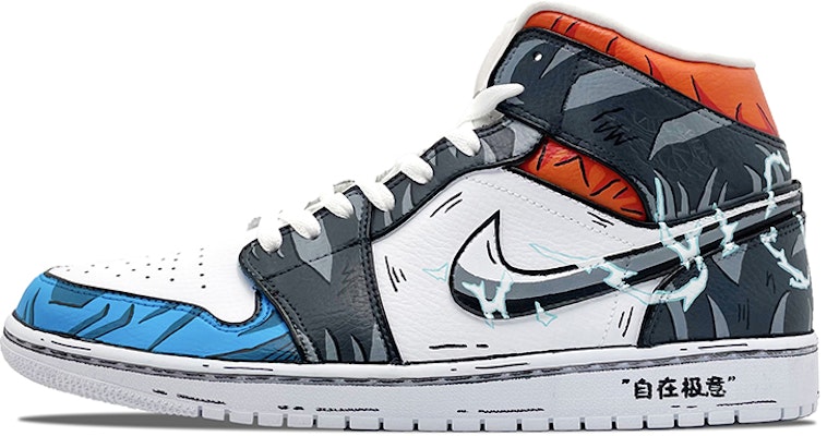 【定制球鞋】 Jordan Air Jordan 1 Mid 自在極意功 二次元 中幫 復古籃球鞋 男款 黑藍紅 Buy 【定制球鞋】 Jordan Air Jordan 1 Mid 自在極意功 二次元 中幫 復古籃球鞋 男款 黑藍紅