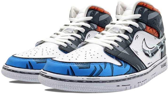 【定制球鞋】 Jordan Air Jordan 1 Mid 自在極意功 二次元 中幫 復古籃球鞋 男款 黑藍紅 Lookbook 【定制球鞋】 Jordan Air Jordan 1 Mid 自在極意功 二次元 中幫 復古籃球鞋 男款 黑藍紅