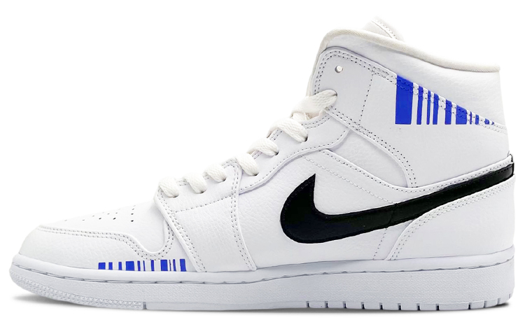 Lookbook 【客製球鞋】Jordan Air Jordan 1 Mid 機能風 戰術包 條形碼 中幫 復古籃球鞋 男款 黑紫