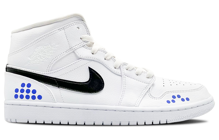 Shop 【客製球鞋】Jordan Air Jordan 1 Mid 機能風 戰術包 條形碼 中幫 復古籃球鞋 男款 黑紫