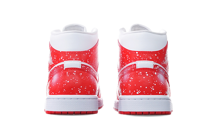 Shop Zapatillas personalizadas Air Jordan 1 Mid 'Copo de Nieve Helado' BQ6472-116(TeamT-圣诞红白S-BOX)