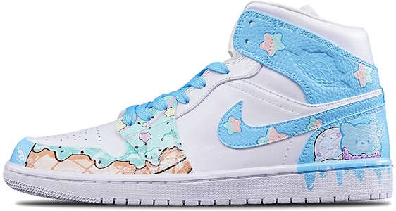 【訂製球鞋】Jordan Air Jordan 1 Mid 手繪噴繪 夏日主題 雪糕冰淇淋 中幫 復古籃球鞋 男女同款 北卡藍 Buy 【訂製球鞋】Jordan Air Jordan 1 Mid 手繪噴繪 夏日主題 雪糕冰淇淋 中幫 復古籃球鞋 男女同款 北卡藍
