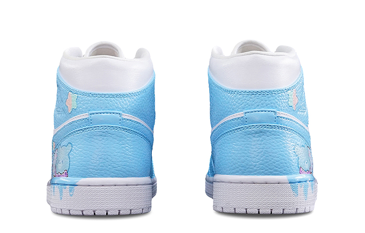 Shop 【訂製球鞋】Jordan Air Jordan 1 Mid 手繪噴繪 夏日主題 雪糕冰淇淋 中幫 復古籃球鞋 男女同款 北卡藍