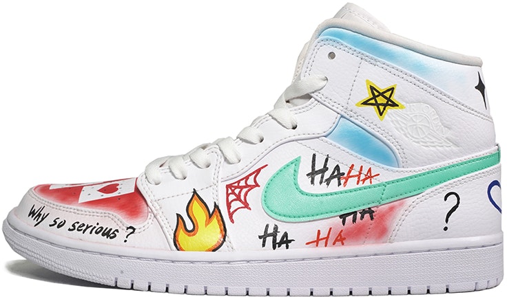 custom-shoes-air-jordan-1-mid-exclusive-blue-white-red-graffiti-joker-april-fools