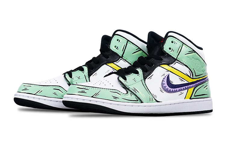 Lookbook [定制鞋款] Air Jordan 1 Mid 紫绿「海贼王索隆」 554725-132(Teamone-女款索隆)