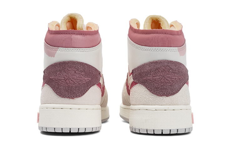 Shop [Sepatu Custom] Air Jordan 1 Mid SE 'Berry Bear Pink-Abu' DQ3726-100(TeamI-女款甜心小熊L灰粉)