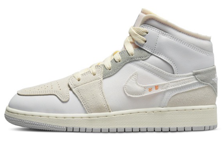 Details for [Sepatu Custom] Air Jordan 1 Mid SE 'Berry Bear Pink-Abu' DQ3726-100(TeamI-女款甜心小熊L灰粉)