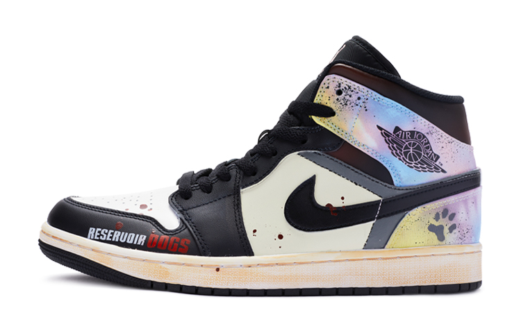 Buy [Sepatu Custom] Air Jordan 1 Mid SE 'Hitam Putih Pink Tie-Dye' DM6216-001(TeamR-落水狗女款黑白粉)