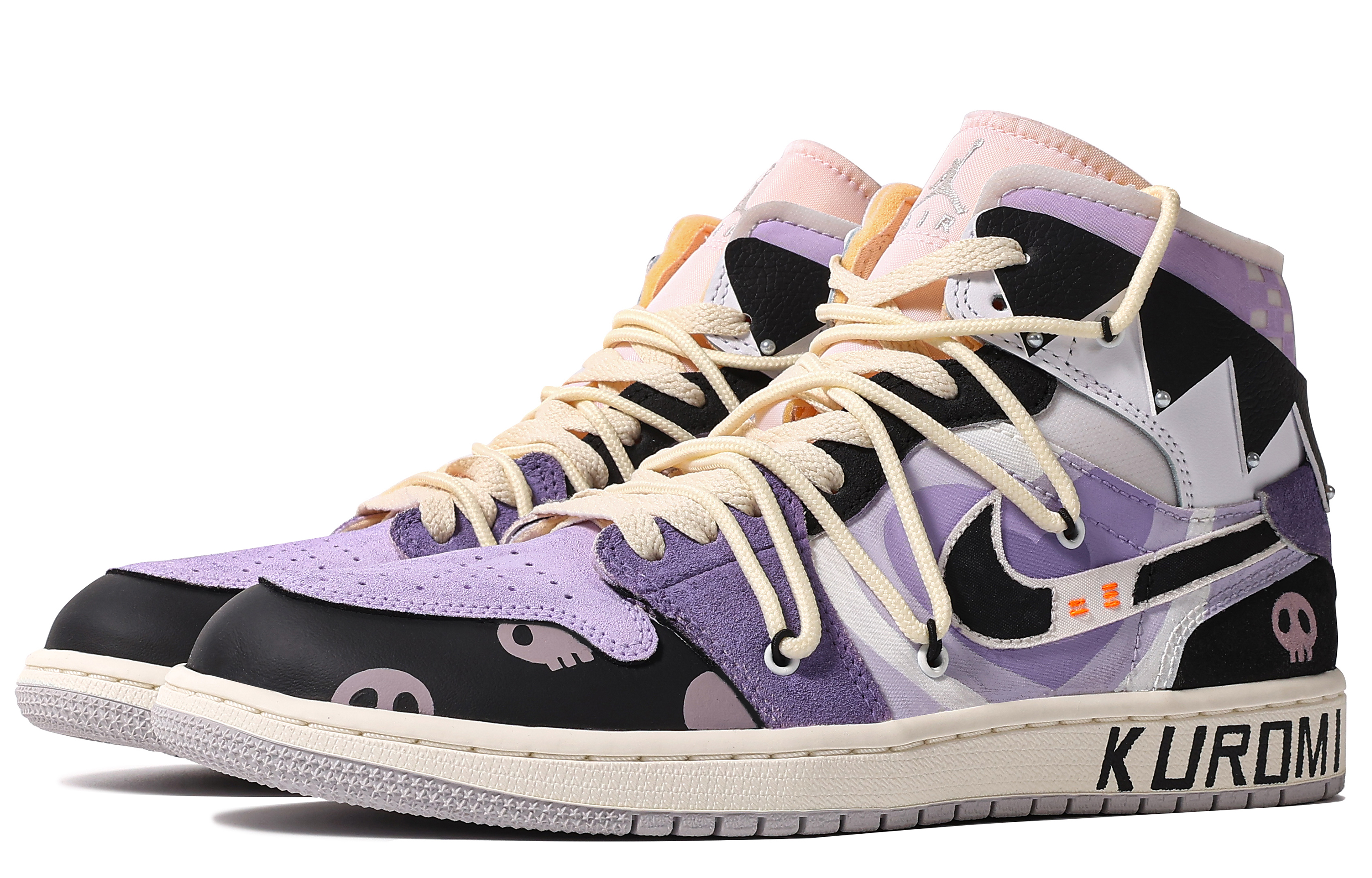 Lookbook 【カスタムシューズ】エアジョーダン1ミッドSE「ブラックホワイトパープル-ダヴィンチカスタム」 DM9652-100(TeamM-男款魔紫库洛S-BOX)