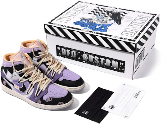 커스텀 에어 조던 1 미드 SE '검/흰/보라 - 다빈치' DM9652-100(TeamM-男款魔紫库洛S-BOX) Sizing 커스텀 에어 조던 1 미드 SE '검/흰/보라 - 다빈치' DM9652-100(TeamM-男款魔紫库洛S-BOX)