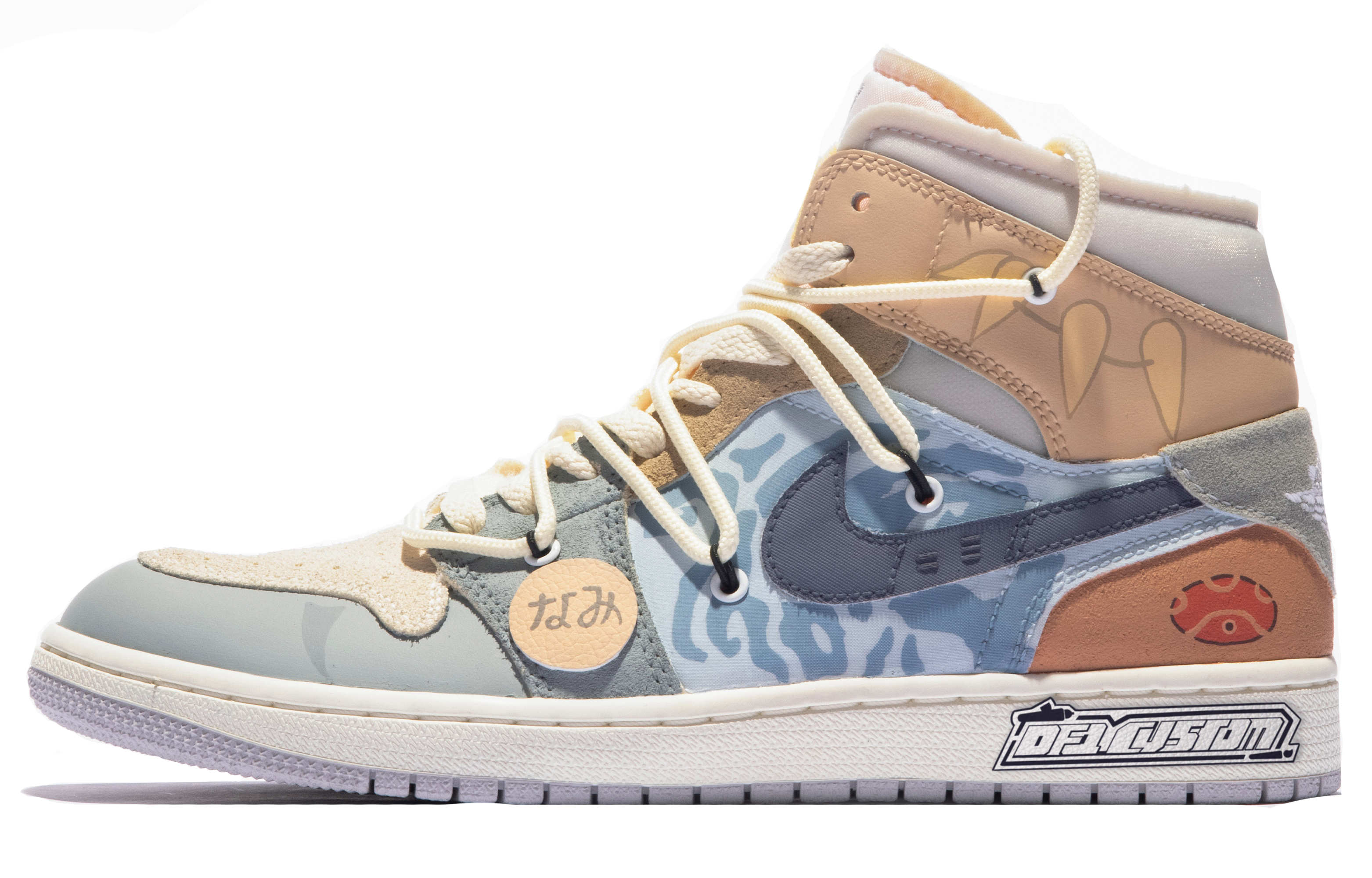Buy [Sepatu Kustom] Air Jordan 1 Mid SE 'Biru-Coklat-Kuning Da Vinci' DM9652-100（TeamM-男款幽灵日记S-BOX)