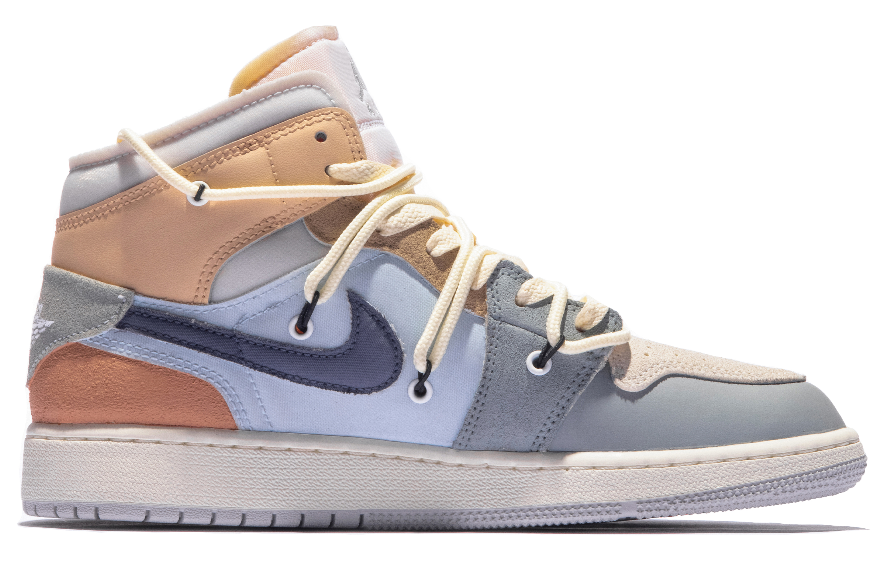 Lookbook [定制鞋款] Air Jordan 1 Mid SE '蓝褐黄达芬奇工艺' DQ3726-100(TeamM-女款幽灵日记S-BOX)