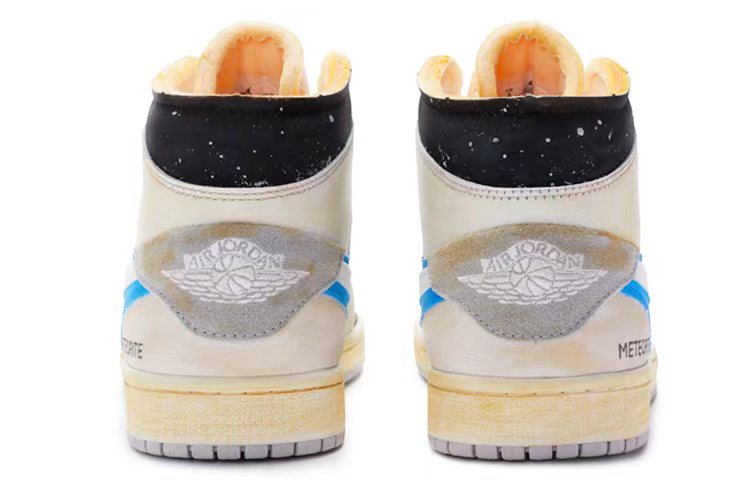 Purchase 【訂製球鞋】Jordan Air Jordan 1 Mid SE 隕石 手繪噴繪 中幫 復古籃球鞋 男款 藍白黑