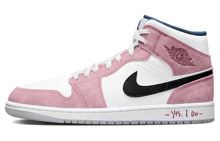 Buy 【カスタムシューズ】エアジョーダン1 ミッド SE「チェリーブロッサム ピンク」 DN3706-401(TeamY-男款复古告白粉白)
