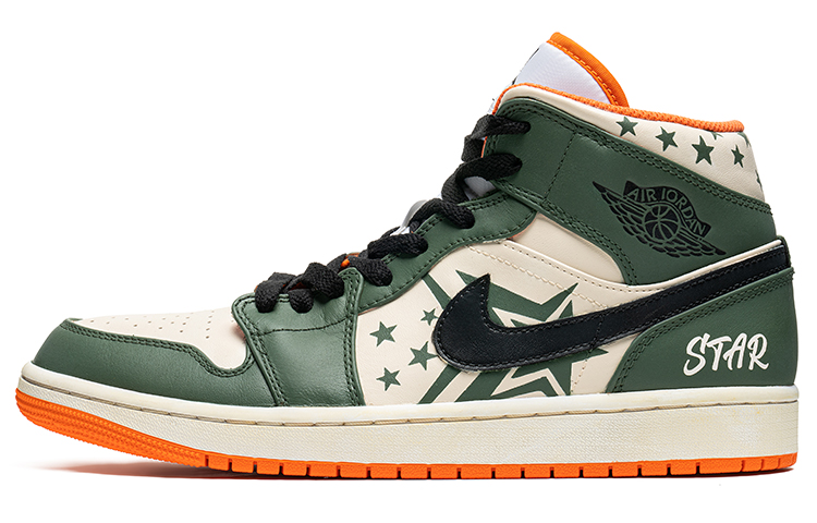 Buy Jordan 1 Mid SE "Café/Graffiti/Oliva" DM3531-800(TeamB-男款五角星军绿B-BOX)