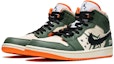 Lookbook 커스텀 조던 1 미드 '커피 그라피티 스타 아미 그린' DM3531-800(TeamB-男款五角星军绿)
