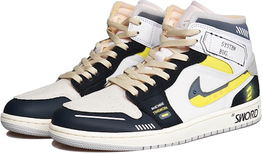 커스텀 에어 조던 1 미드 SE '사이버펑크 볼트' DM9652-100(TeamP-ZB男款荧光科技黄) Lookbook 커스텀 에어 조던 1 미드 SE '사이버펑크 볼트' DM9652-100(TeamP-ZB男款荧光科技黄)