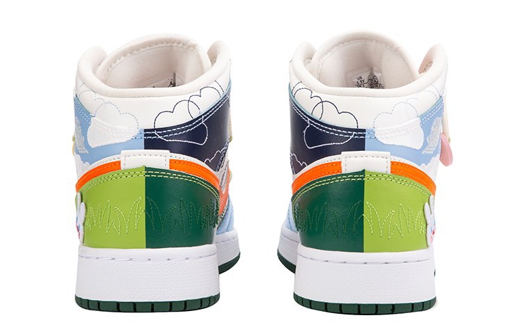 Purchase [Kasut Custom] Air Jordan 1 Mid SE 'Deconstructed Putih Biru Jingga' DX2462-100(TeamF-花花游园会)