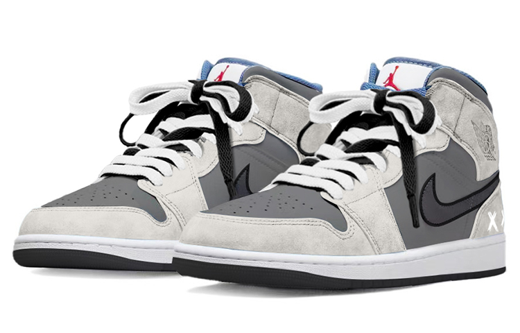 Lookbook [定制鞋款] Air Jordan 1 中帮 SE '涂鸦灰' DN3706-401(TeamY-男款小众高级雾霾灰)