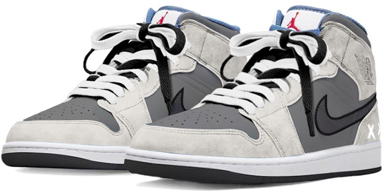 【客製化球鞋】 Jordan Air Jordan 1 Mid SE 小眾高級 塗鴉 中筒 復古籃球鞋 男款 灰色 Lookbook 【客製化球鞋】 Jordan Air Jordan 1 Mid SE 小眾高級 塗鴉 中筒 復古籃球鞋 男款 灰色