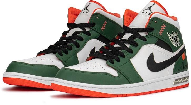【定製球鞋】 Jordan Air Jordan 1 Mid SE 禮盒 高街 復古 中幫 復古籃球鞋 男款 綠白 Lookbook 【定製球鞋】 Jordan Air Jordan 1 Mid SE 禮盒 高街 復古 中幫 復古籃球鞋 男款 綠白