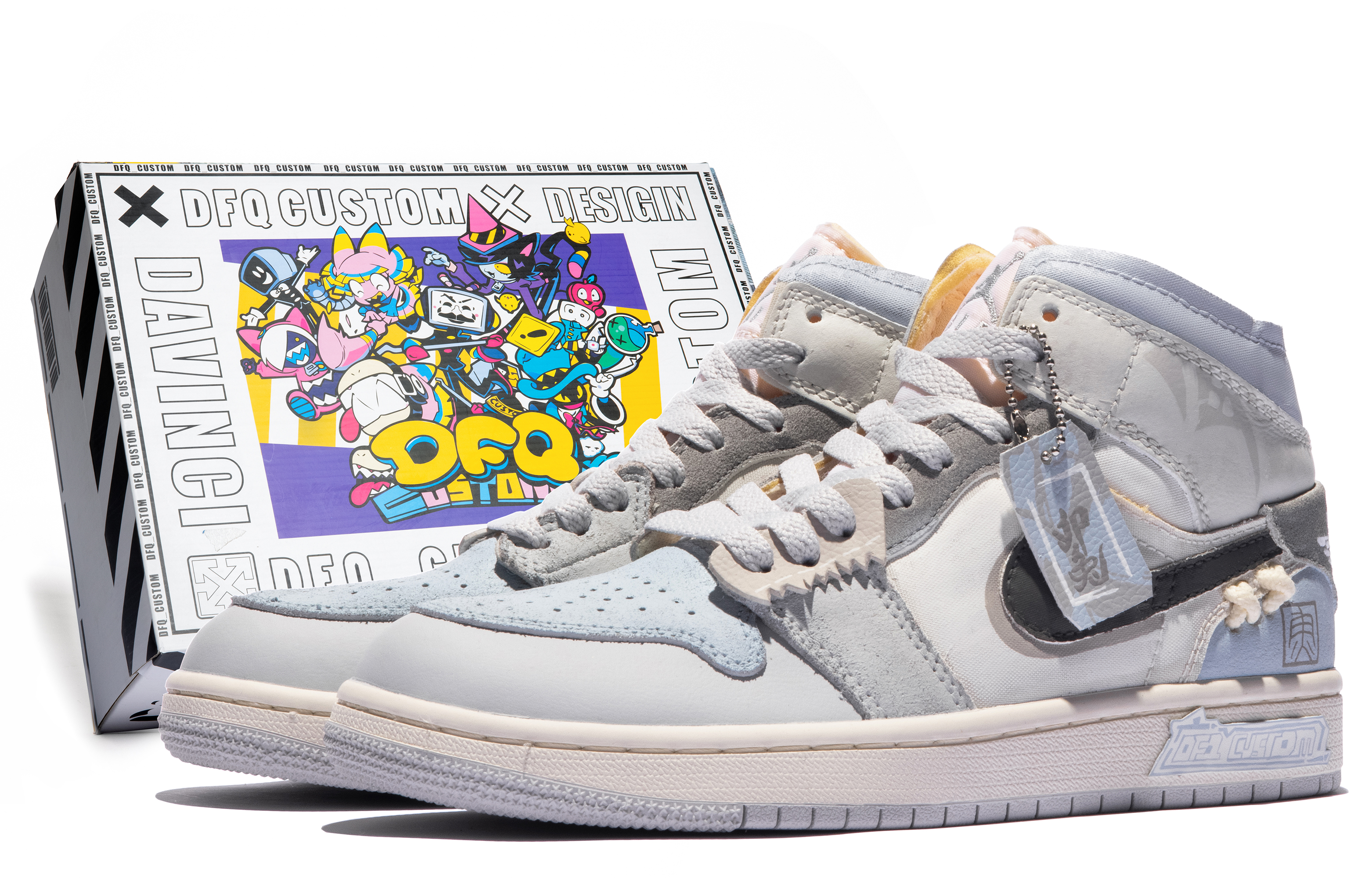 [Custom Shoes] Air Jordan 1 Mid SE 'Grey Blue'