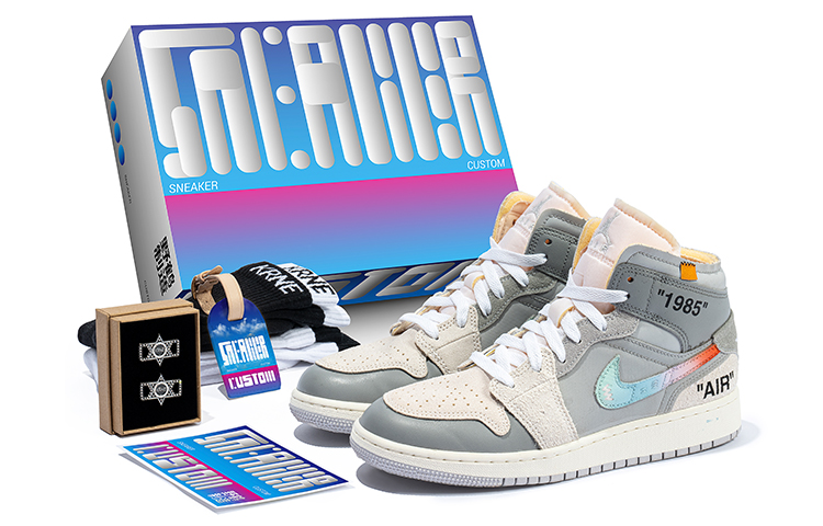 Buy [Kasut Tersuai] Air Jordan 1 Mid SE 'Kelabu Biru Terbuka' DQ3726-100(TeamB-女款ow炫彩F-BOX)