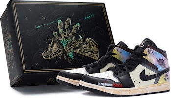 【定制球鞋】Jordan Air Jordan 1 Mid SE 落水狗 特殊鞋盒 手繪紮染 中幫 復古籃球鞋 GS 黑白 Buy 【定制球鞋】Jordan Air Jordan 1 Mid SE 落水狗 特殊鞋盒 手繪紮染 中幫 復古籃球鞋 GS 黑白