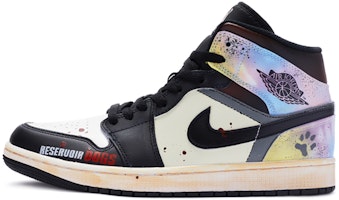 【定制球鞋】Jordan Air Jordan 1 Mid SE 落水狗 特殊鞋盒 手繪紮染 中幫 復古籃球鞋 GS 黑白 Order 【定制球鞋】Jordan Air Jordan 1 Mid SE 落水狗 特殊鞋盒 手繪紮染 中幫 復古籃球鞋 GS 黑白