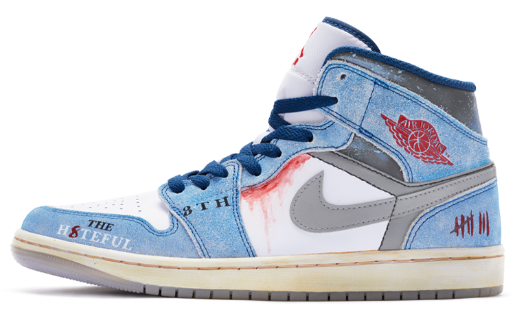 Buy [定制鞋] Air Jordan 1 Mid SE ‘八恶人手绘’ DN3706-401(TeamR-八恶人男款白蓝)