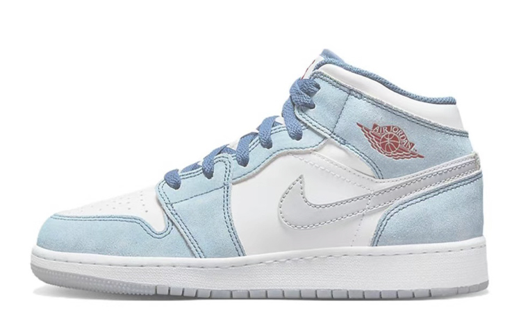 Purchase [Sepatu Custom] Air Jordan 1 Mid SE 'Hateful Eight Dilukis Putih Biru' DR6235-401(TeamR-八恶人女款白蓝）