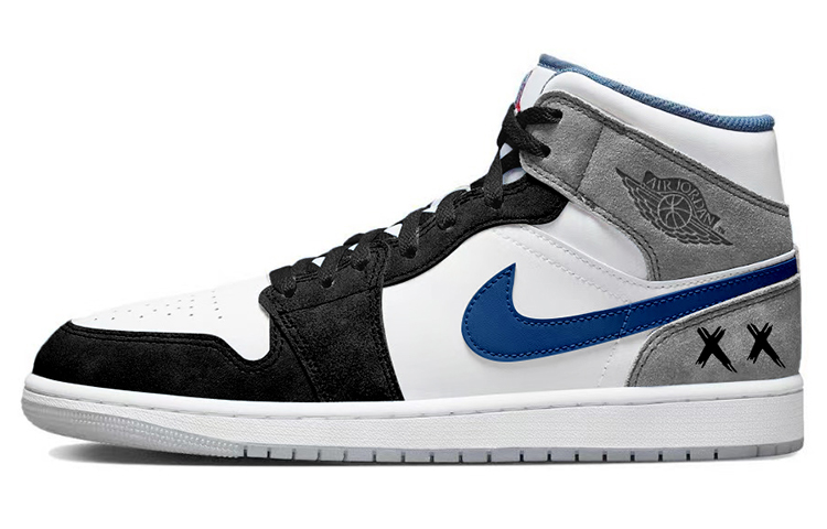 Buy [Kasut Custom] Air Jordan 1 Mid SE 'Minimal Basuh Hitam Biru' DN3706-401(TeamY-男款复古潮流黑白红)